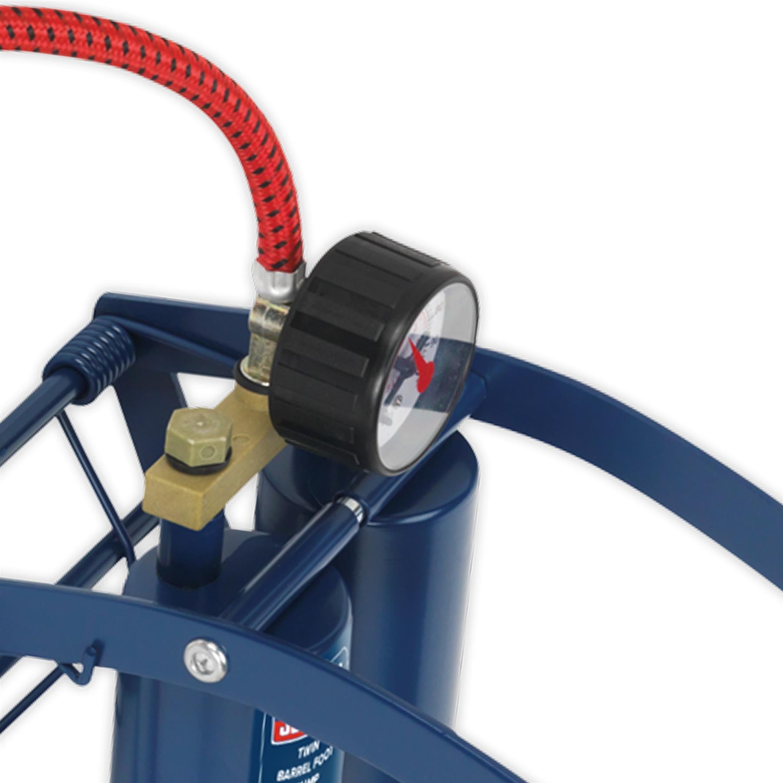 Sealey Foot Pump Twin Barrel Blue 0-100psi 0-7bar FP2