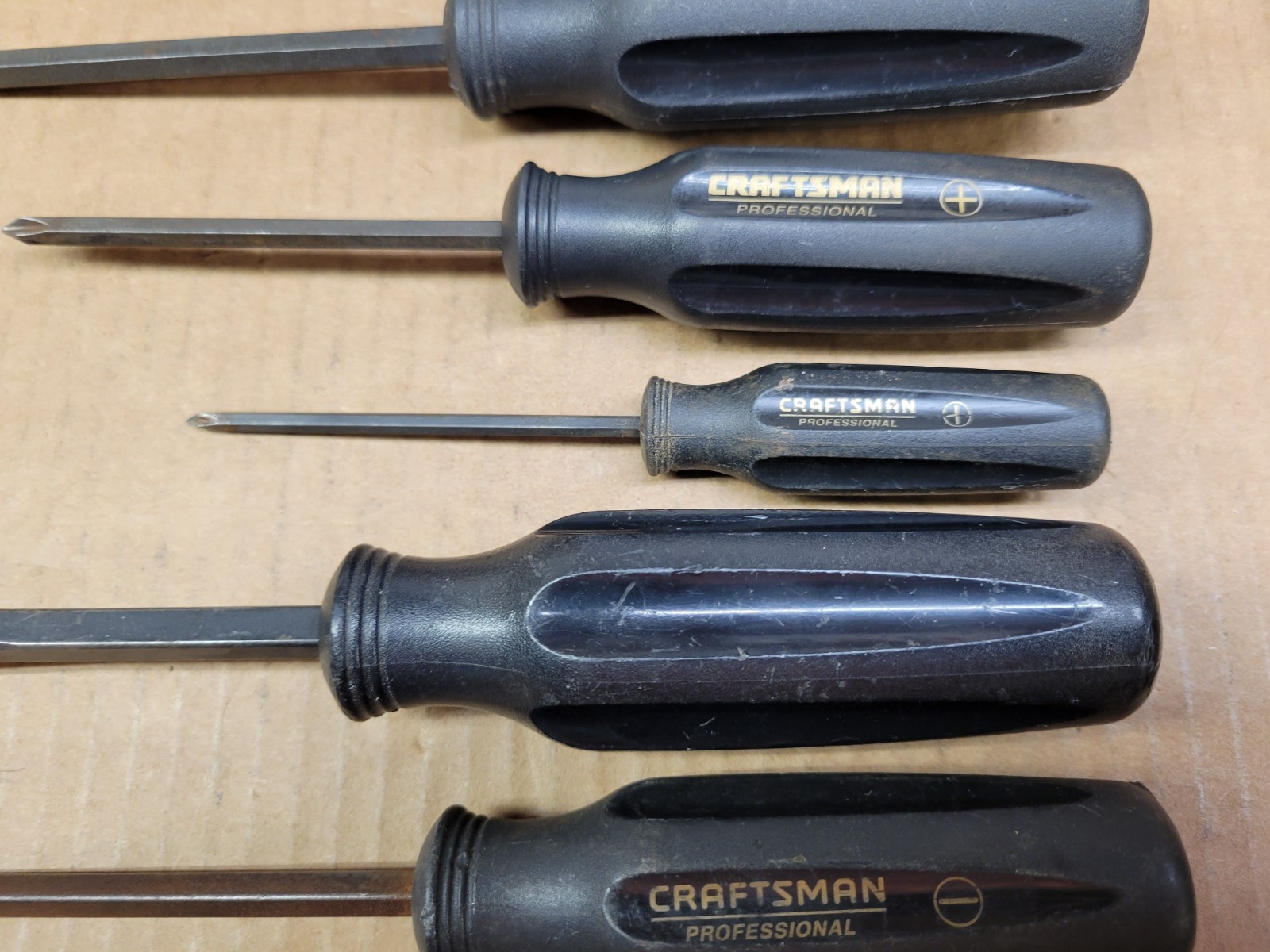 Craftsman Professional 7-Piece Black Handle Screwdriver Set / Lot