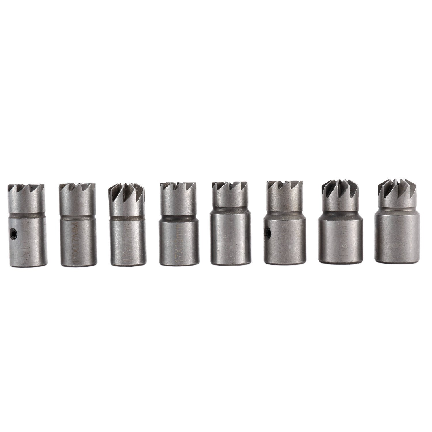 17Pcs Diesel Injector Seat Cutter Cleaner Tool Flat Reamer Repair Removal Tool