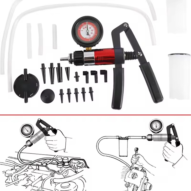 21PCS Hand Held Vacuum and Pressure Pump Brake Clutch Fluid Bleeder Tool Kit