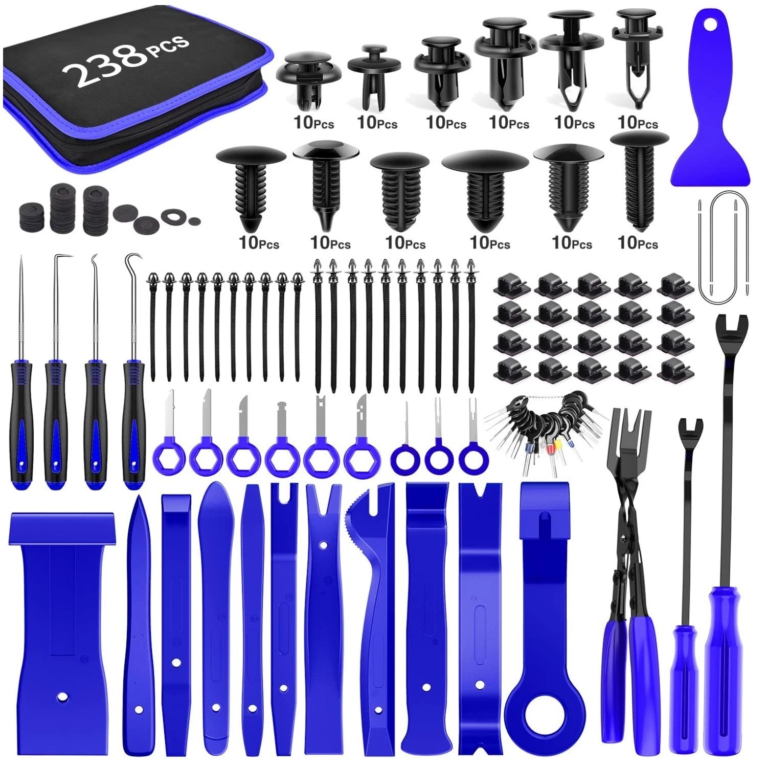 238Pcs Auto Trim Removal Tool Set | Push Pin Retainer Clips