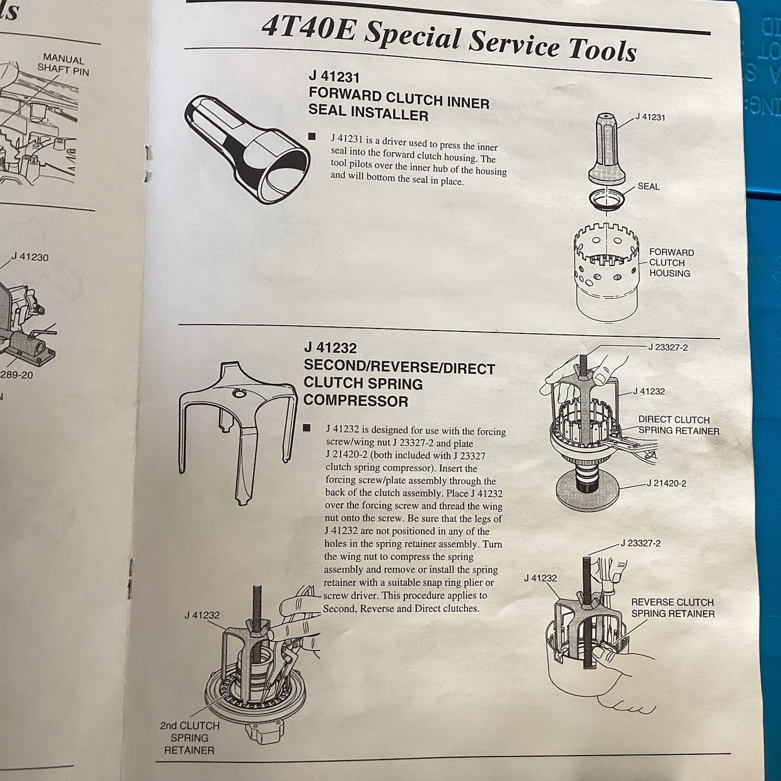 4t40E transaxle special service tools spx kent moore