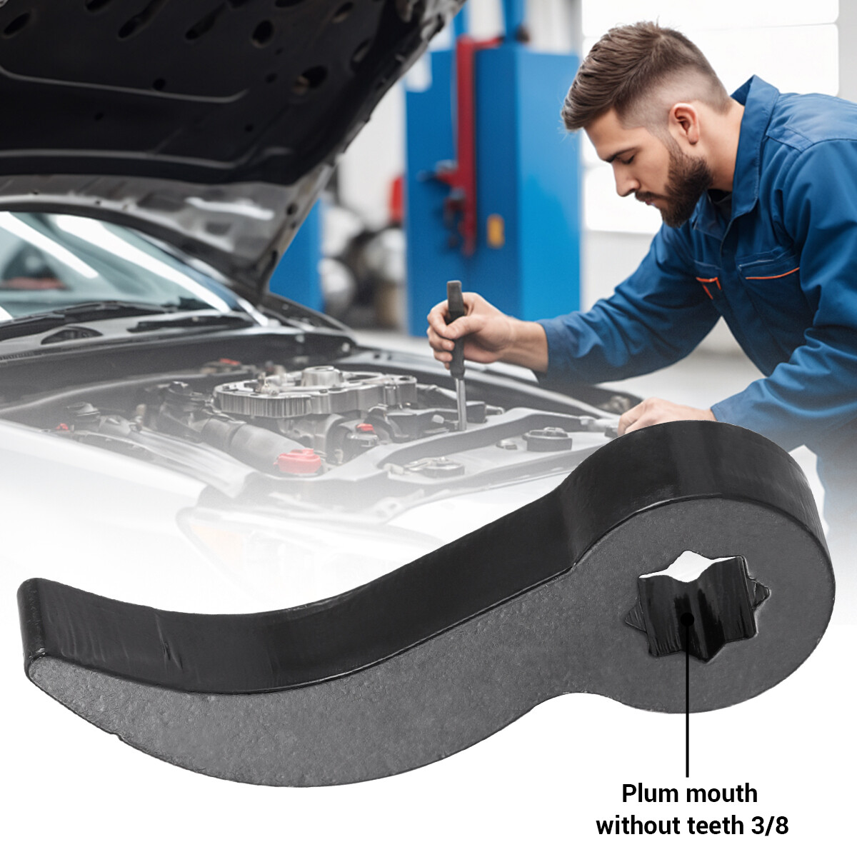 Pry Bar Wrench Adaptor Head 1/2″ 3/8″ Half Shaft Removal Crowbar Ratchet Tool