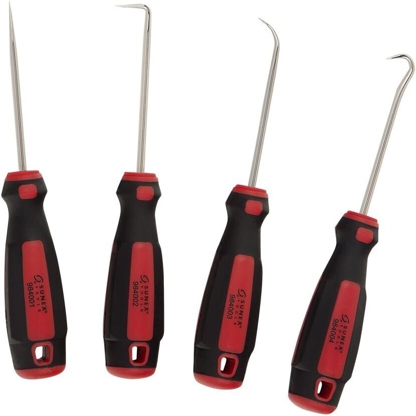 4pc SUNEX TOOLS 6-1/4″ HOOK & PICK SET #9840