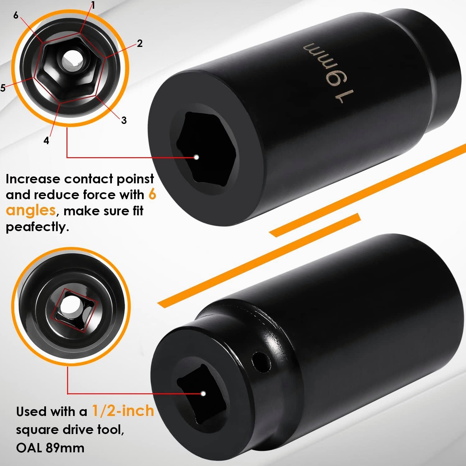 19mm Harmonic Balancer Socket & 50mm Crankshaft Pulley Wrench for Honda/ Acura