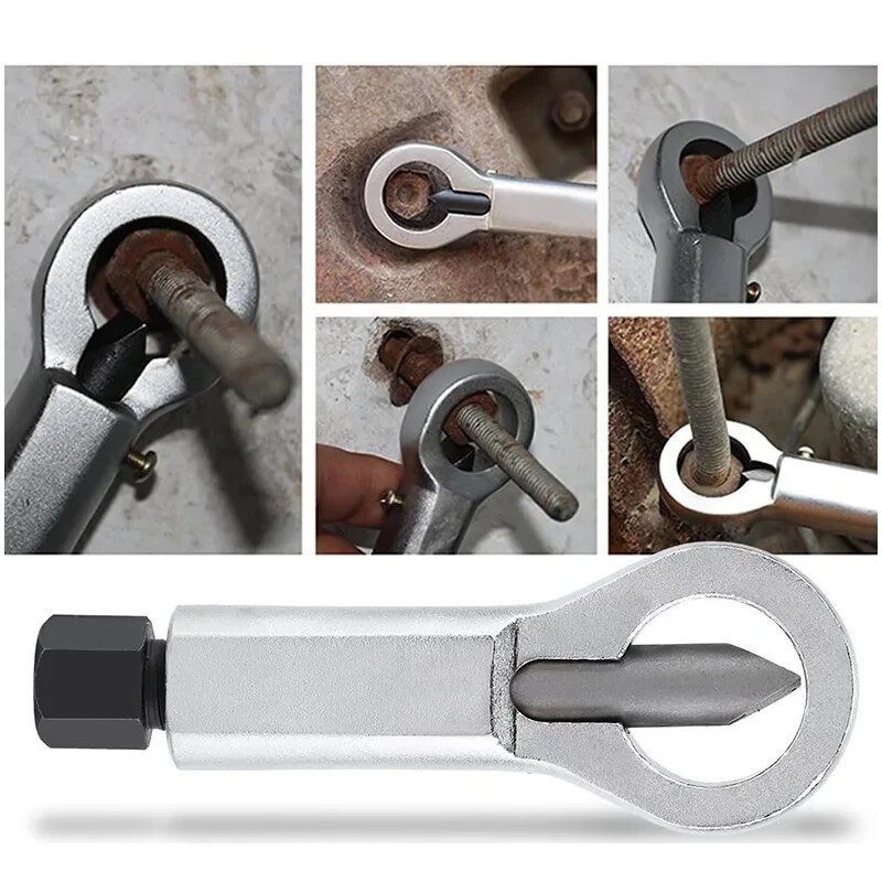 4pcs Nut Splitter Tool Broken Damaged Stuck Remover Puller Corroded Split Set