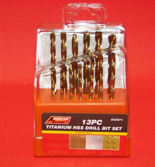 13 pcs Drill Bits Titanium HSS 4 Wood Plastic Metal Tool