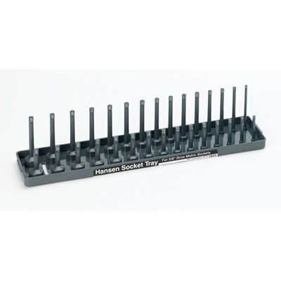 Hansen Global 3/8″ Drive Metric Socket Tray, Gray Plastic 3802