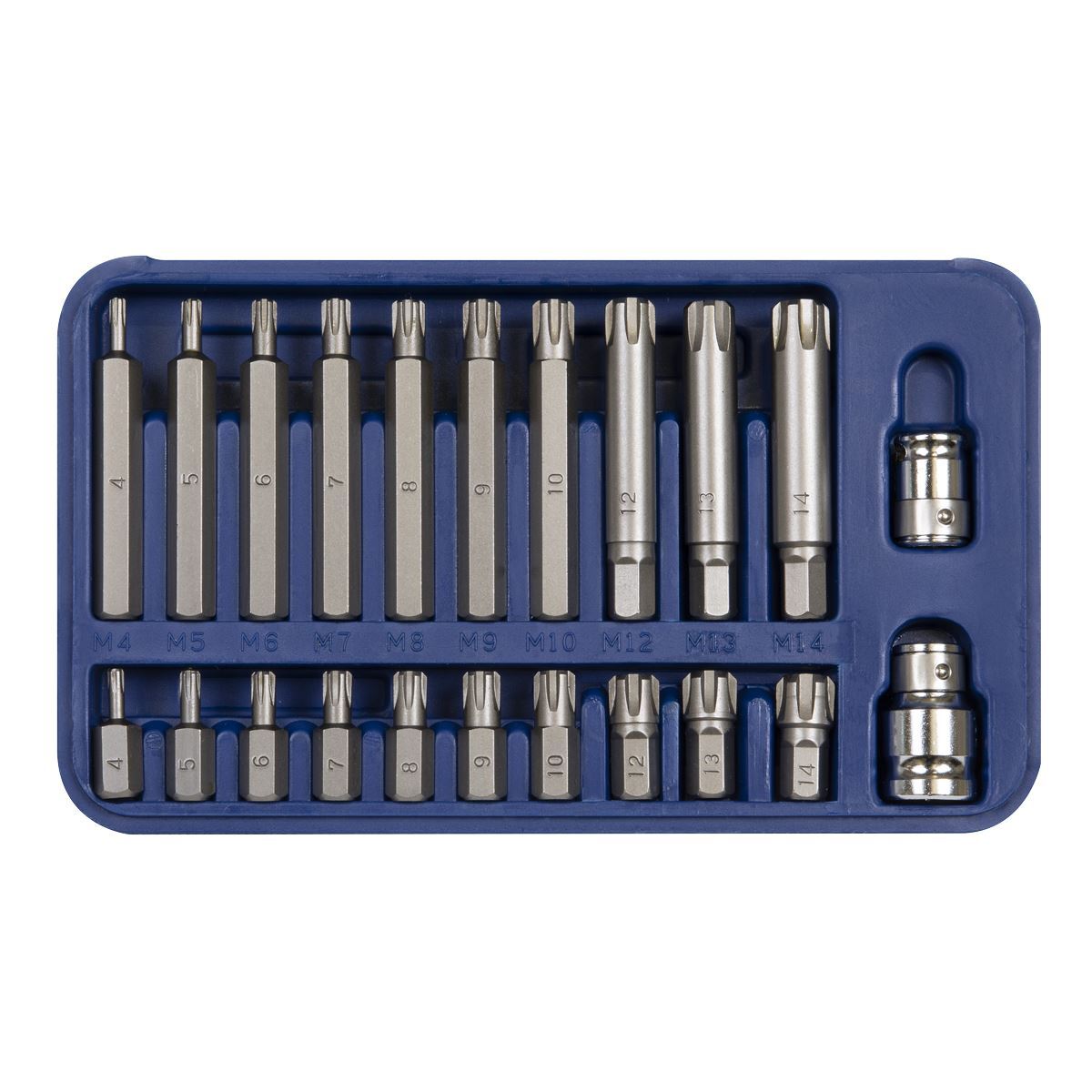 Sealey Ribe Bit Set 22pc 3/8″ 1/2″Sq Drive Premier Storage Case