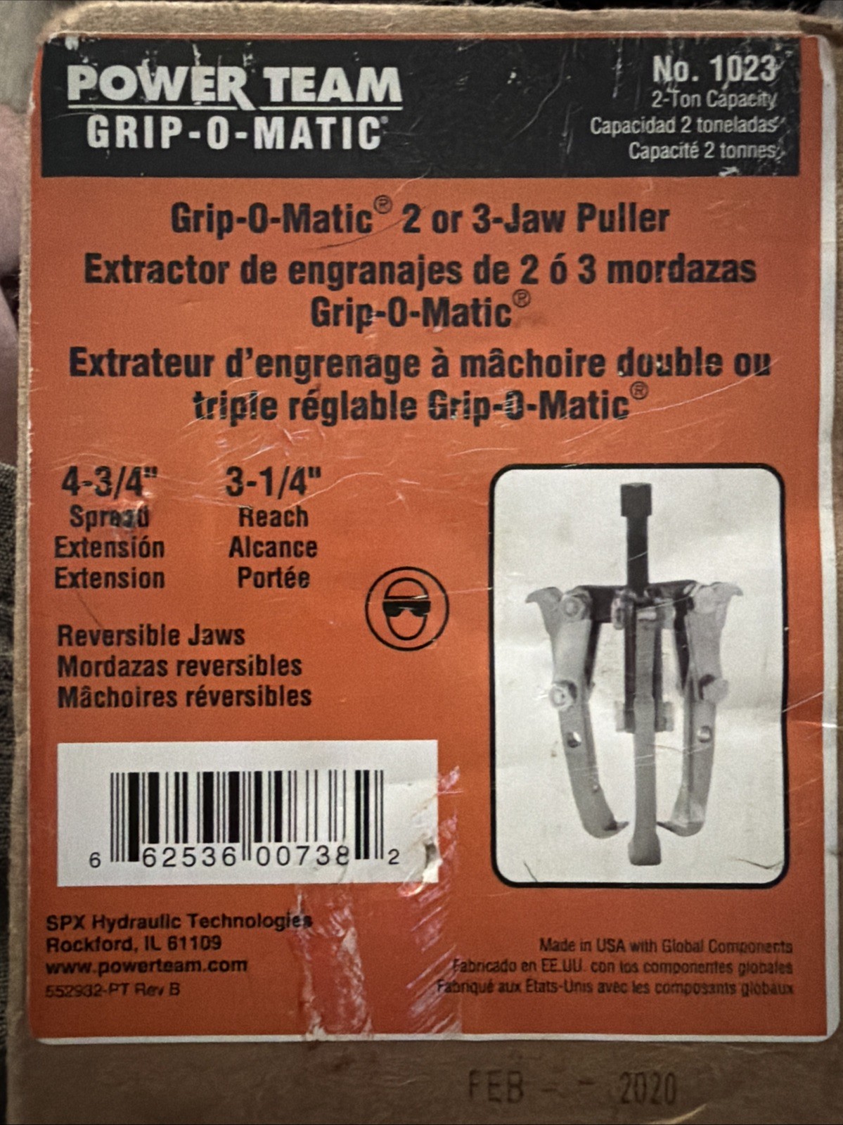 OTC 1023 2-Ton Reversible Jaw ‘Grip-O-Matic’ Puller – 2/3 Jaw
