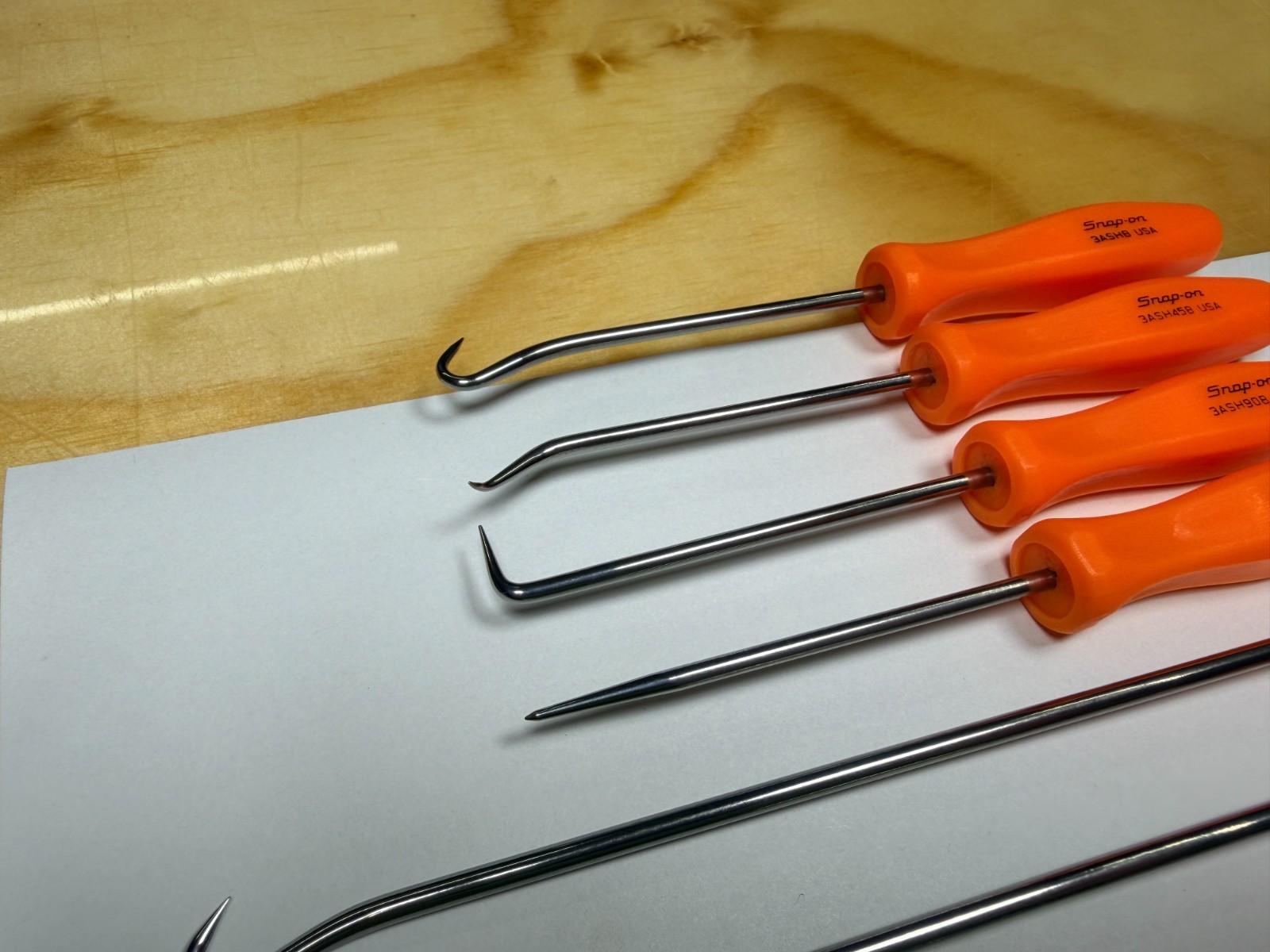Snap-on Tools USA NEW ORANGE 8pc Mini Hard Grip Short & Long Master Pick Set