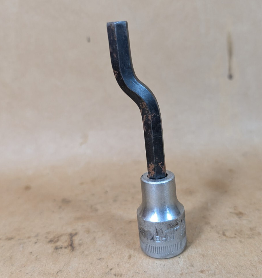 Vintage Mercedes Benz Stahlwille 8mm Cylinder Head 1/2 Socket Hex Bent Dogleg