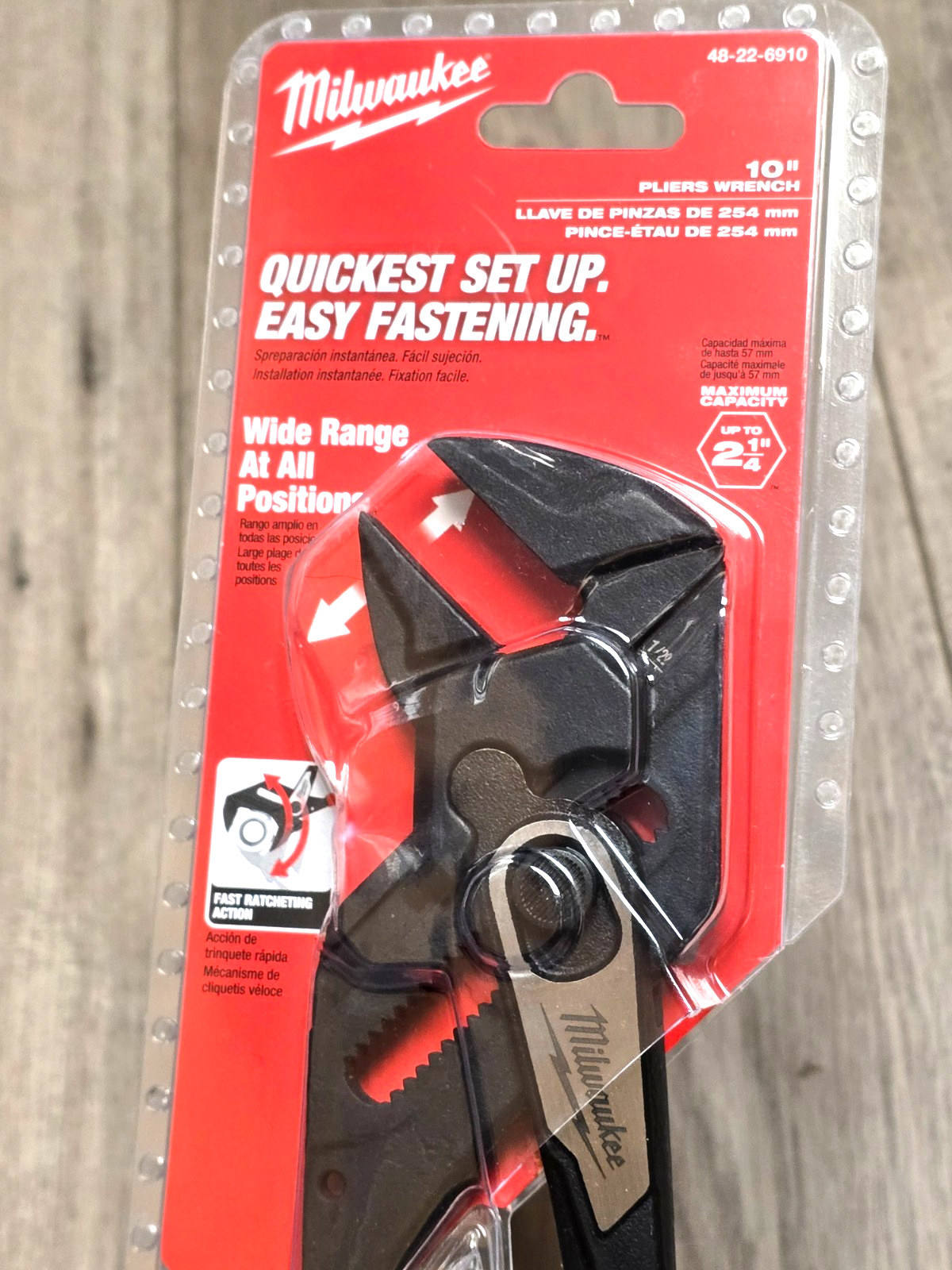 Milwaukee Tools 48-22-6910, 10″ Push Button Adjustable Pliers Wrench New!