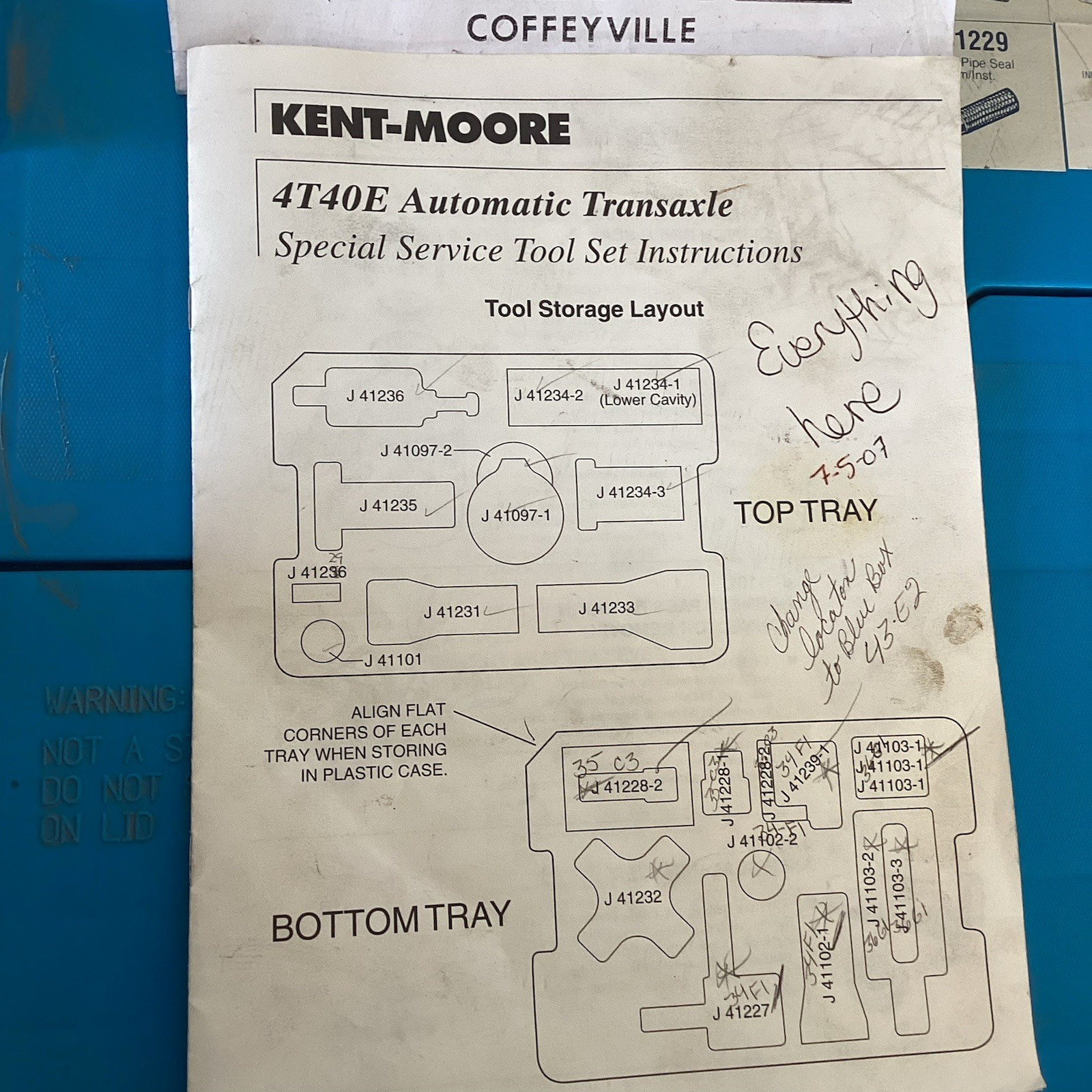 4t40E transaxle special service tools spx kent moore