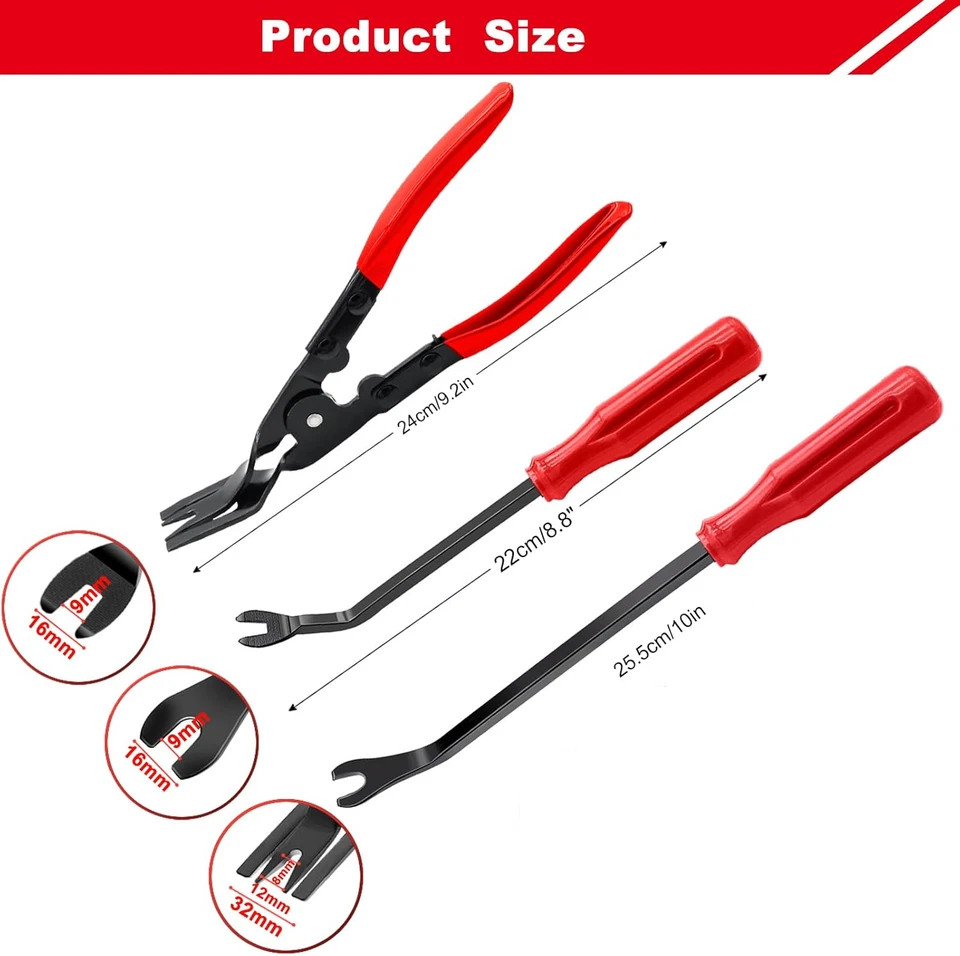 3 Pcs Clip Remover Tool, Clip Pliers Set Fastener Removal Tool , Auto Trim Remov