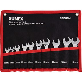 10 Pc. Metric Stubby Combo Wrench Set SUU-9930M Brand New!