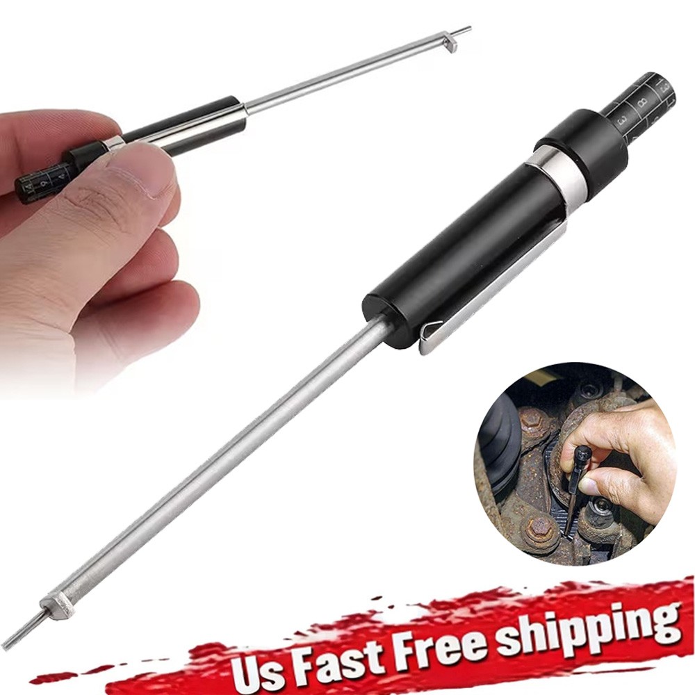 Brake Pad Thickness Gauge Measure Tool w/ Scale car Detection Pen Base Plate 6mm