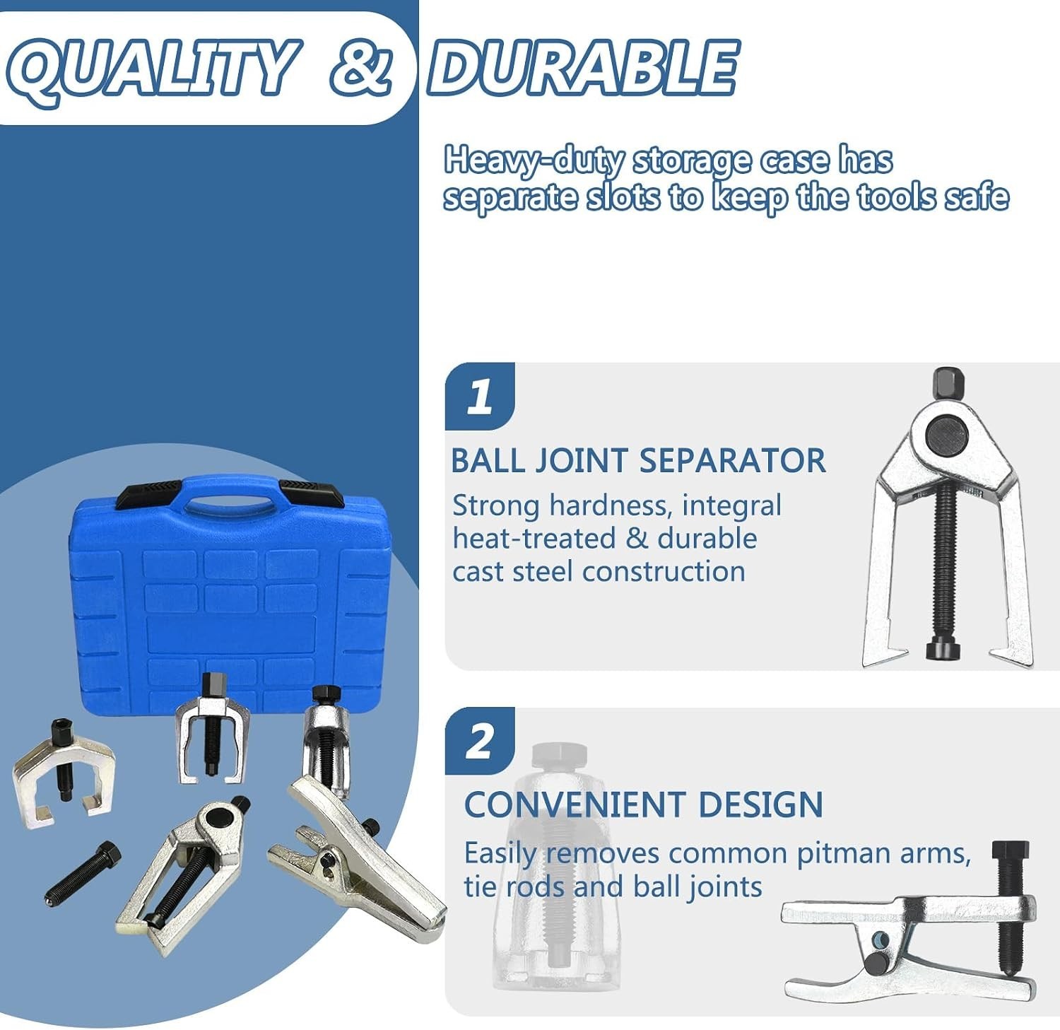 Heavy-Duty 5-in-1 Ball Joint Separator and Pitman Arm Puller – Durable Alloy