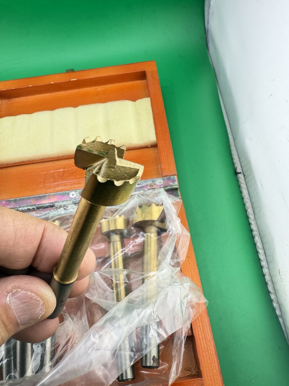 NOS CRAFTSMAN 7 Piece Forstner Woodboring Bit Set Wood Box 25389 925389 1/4”- 1”