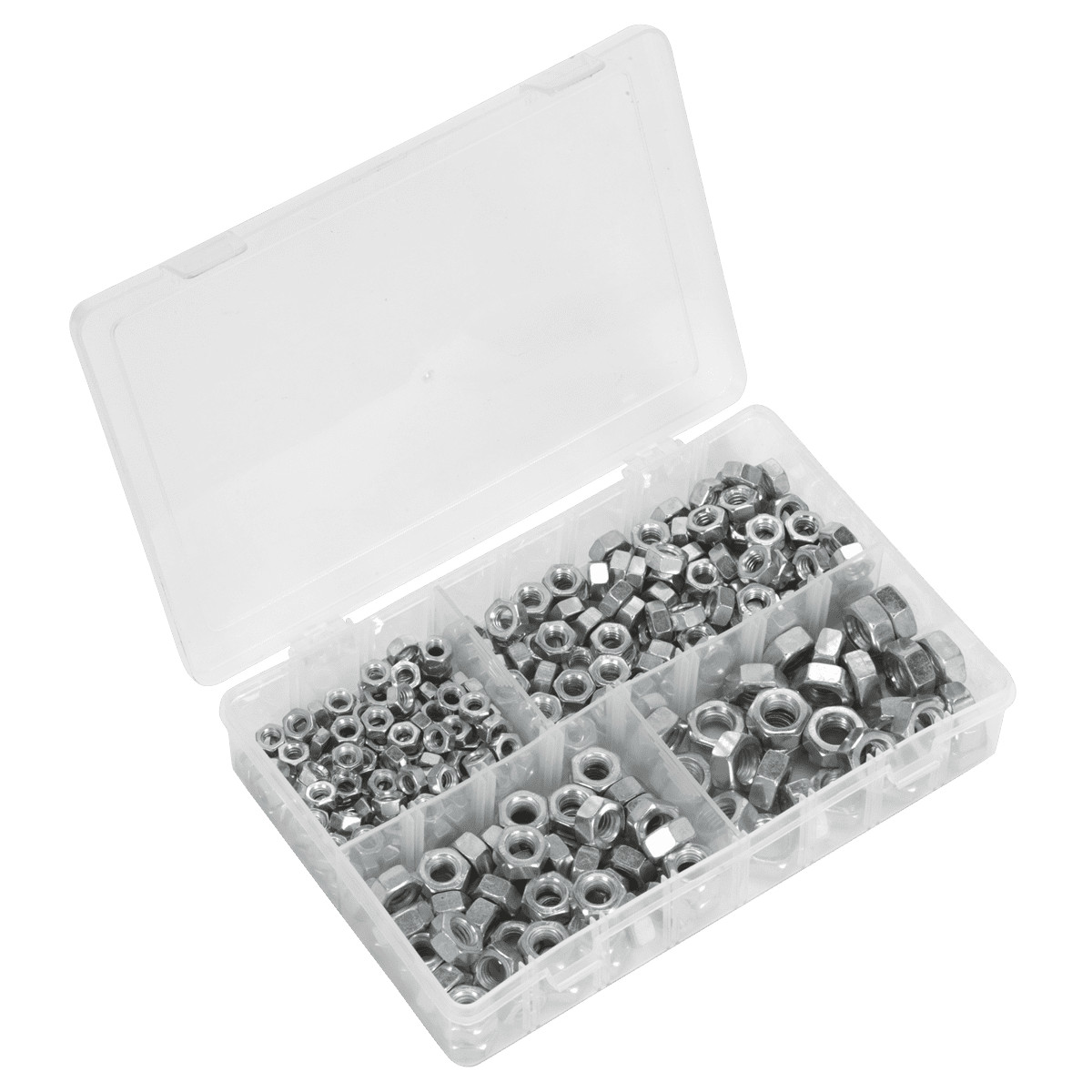 Sealey AB030SN Steel Nut Assortment 320pc 1/4 -1/2UNC