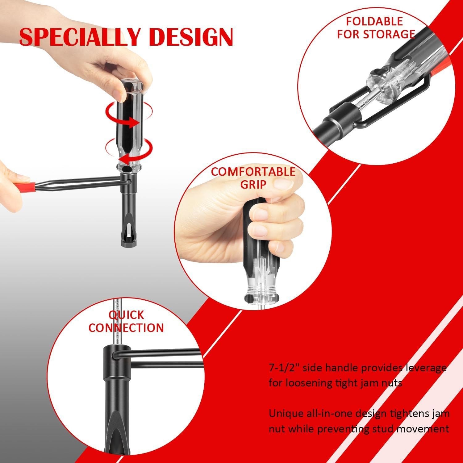 Valve Clearance Adjustment Tool Kit Offset Feeler Gauge Set+Jam Nut Valve