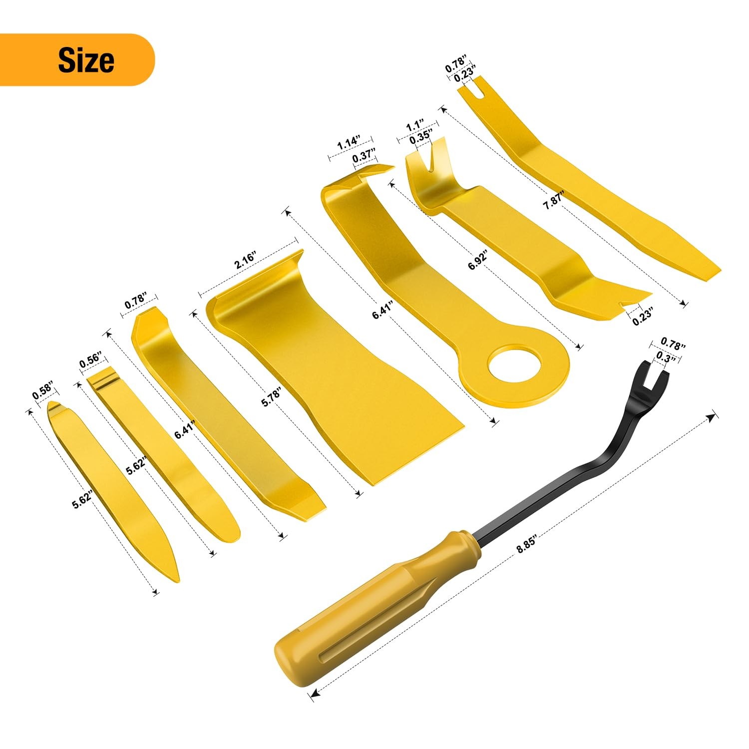 GOOACC 8PCS Auto Trim Scratch Removal Tool Car Audio Dash Panel Window Molding