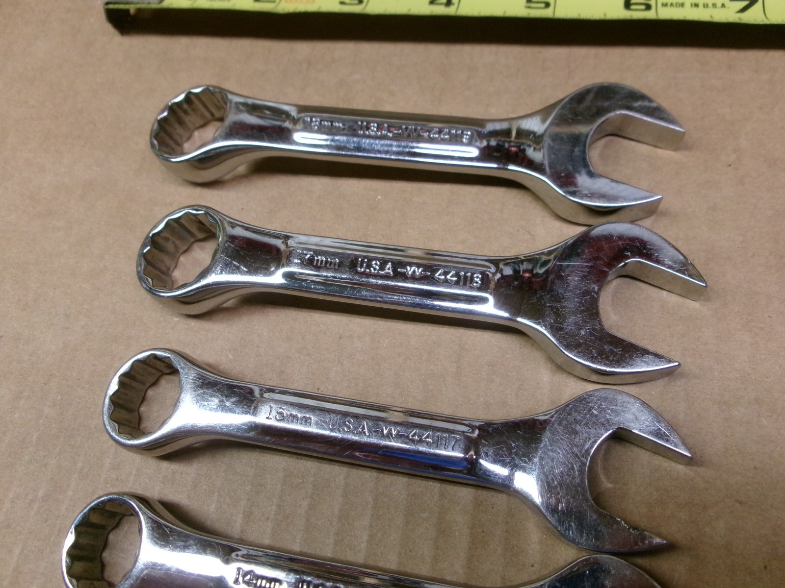 Craftsman Professional 7-Piece Stubby Combination Wrench Set 10-18 MM No 44111
