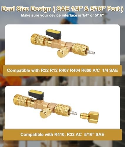 Valve Core Remover Installer Tool – Dual Size 1/4 & 5/16, 20 Valve Cores, 10 Bra