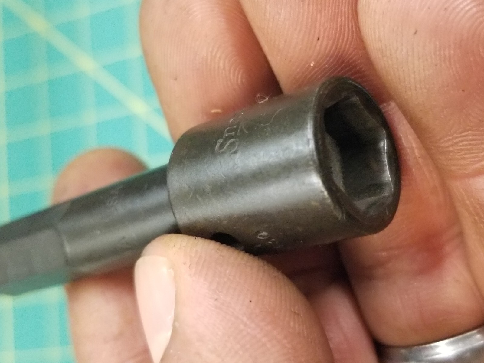 Vintage Snap-on 3/8″ Hex to 3/8″ Square Drive Power Adapter Pinned A3001A USA
