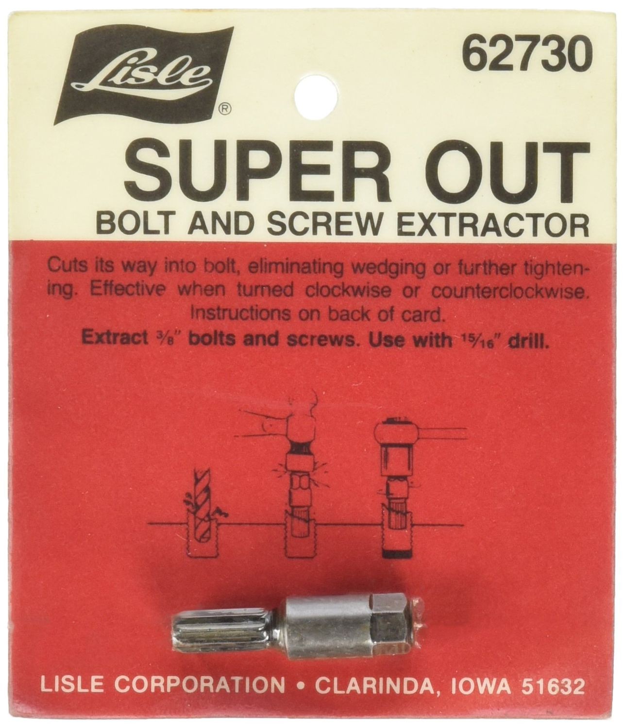 Lisle 62730 Bolt and Screw Extractor Medium
