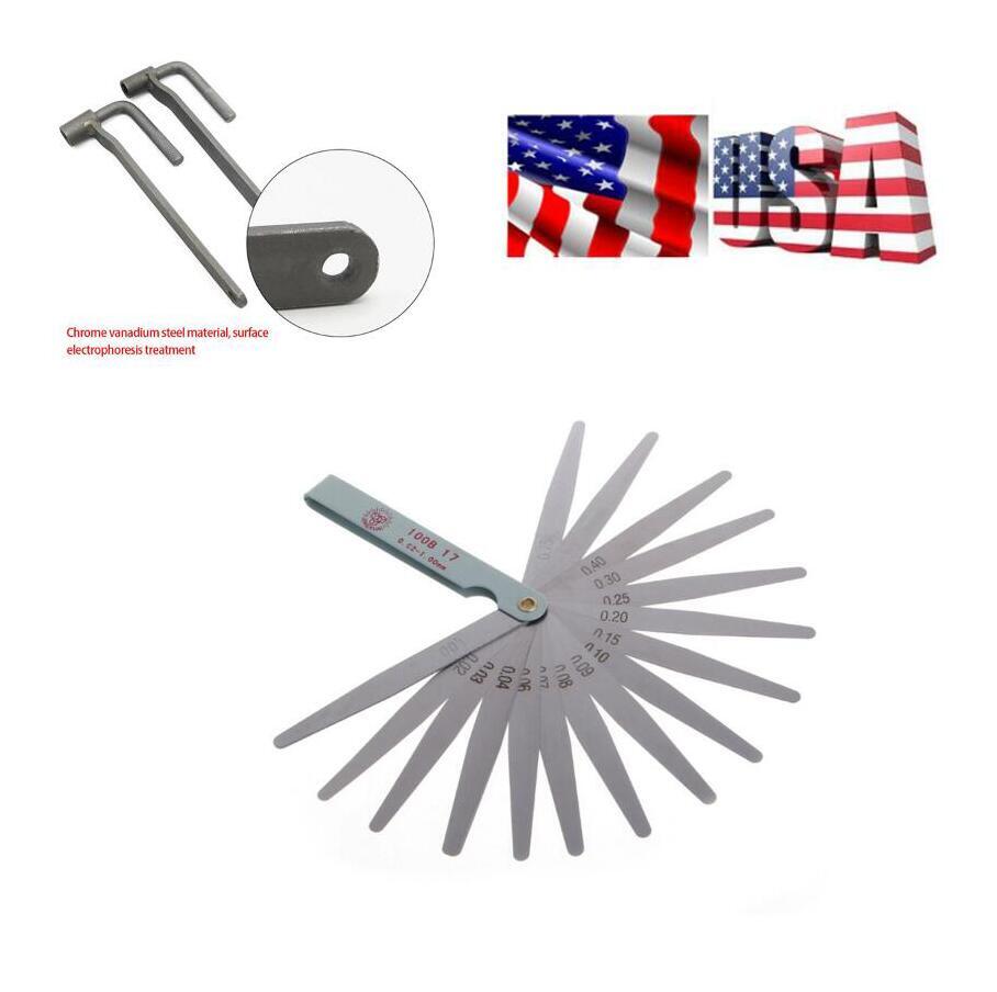 3pcs Motorcycle Engine Valve Screw Adjusting Spanner + 1PCS Feeler Gauge 0.02-1