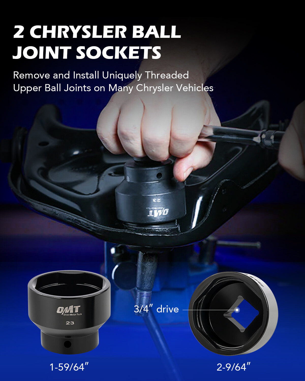 OMT 23pc Ball Joint Press Kit Ball Joint Removal Tools Automotive Service Tools