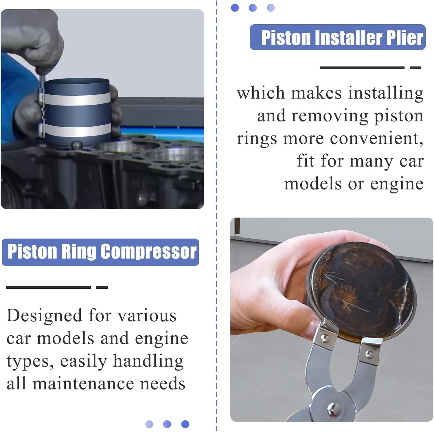 Piston Ring Compressor Installer Removal Tool for Car Engine with Piston Inst…