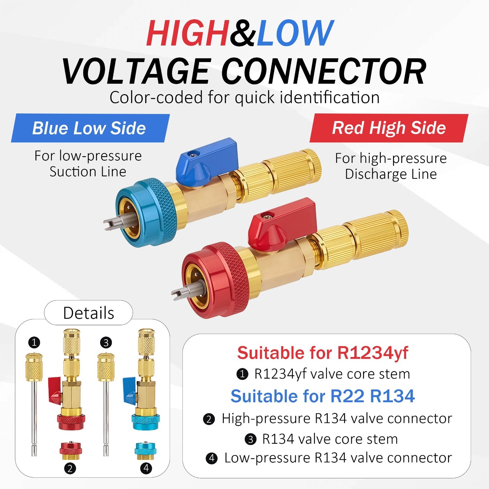 31PCS R134a A/C Valve Core Removal Tool Kit – High/Low Pressure, Leak-Proof, Ext