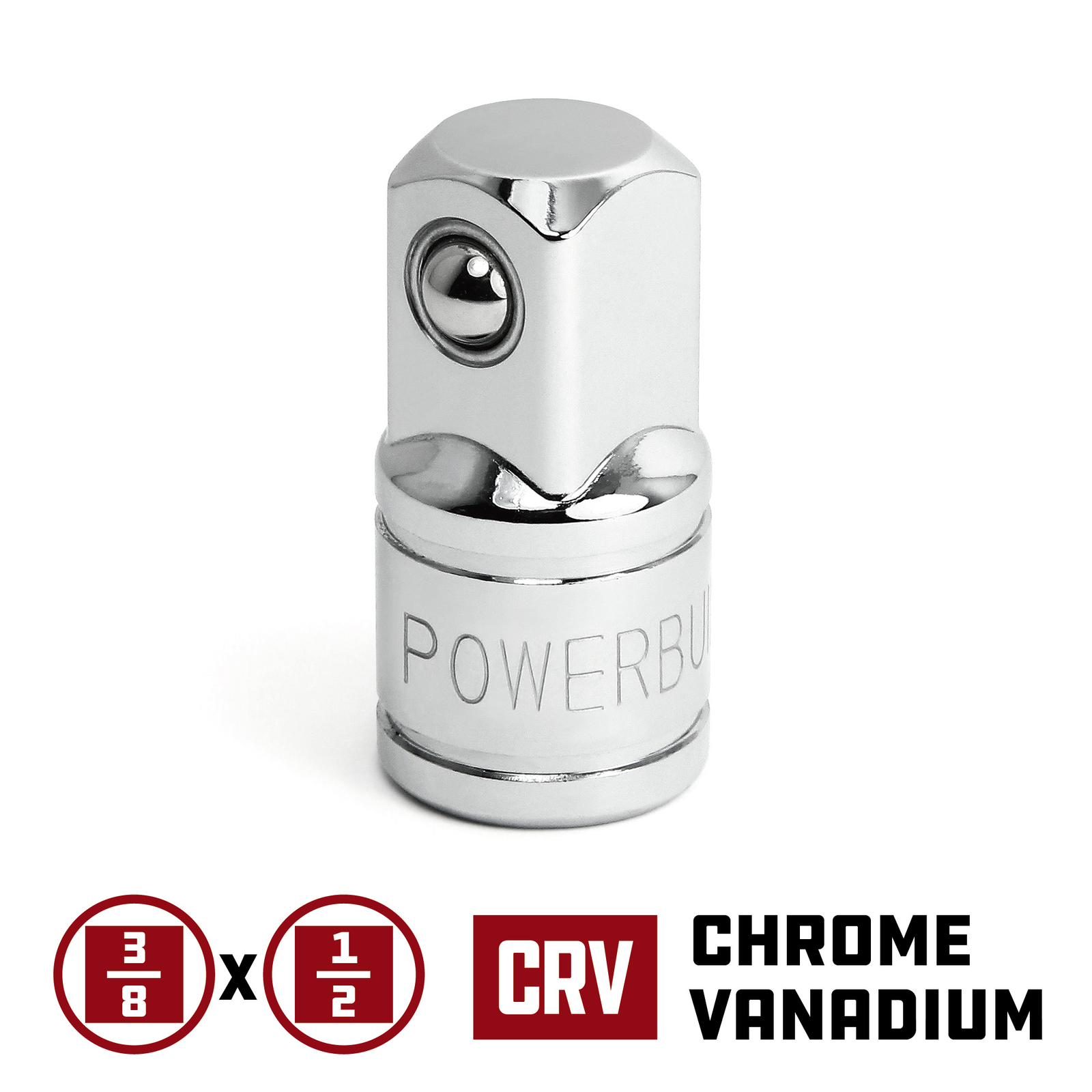 Powerbuilt 3/8 in. Drive (F) X 1/2 in. Drive (M) Socket Adapter – 641500