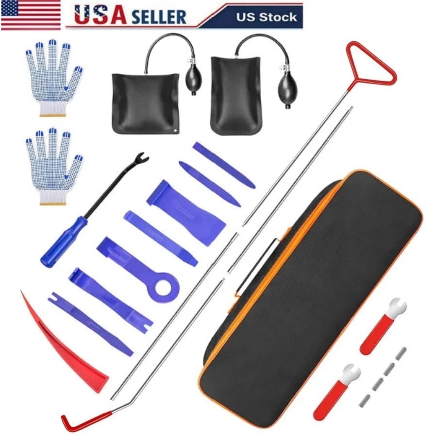 Emergency Car Unlock Tool Kit, Vehicle Repair Lock Out Set, Long Reach Puller