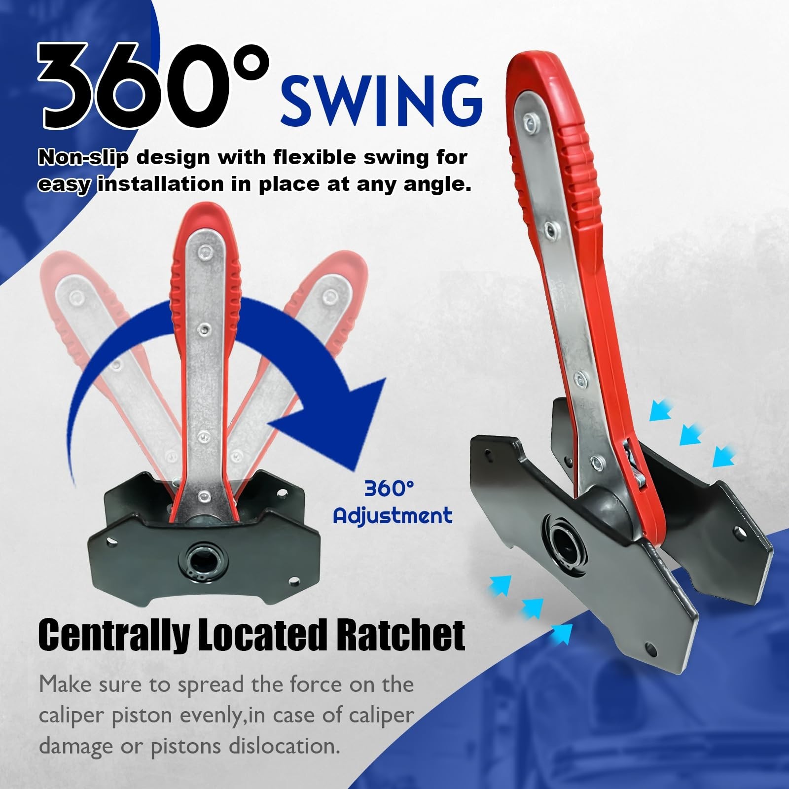Brake Caliper Compression Tool with Extra 2Pcs Large Plates 1.57″-2.95″