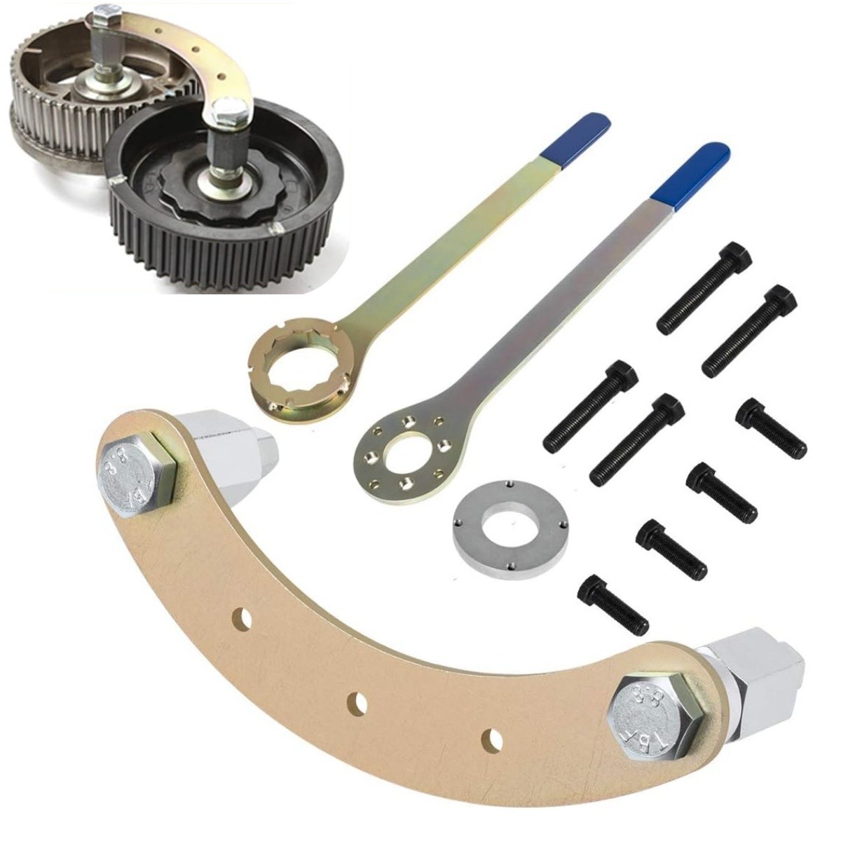 Crank Pulley Tool Cam Gear Lock Camlock Tool Intake/Exhaust Cam Sprocket Wrench