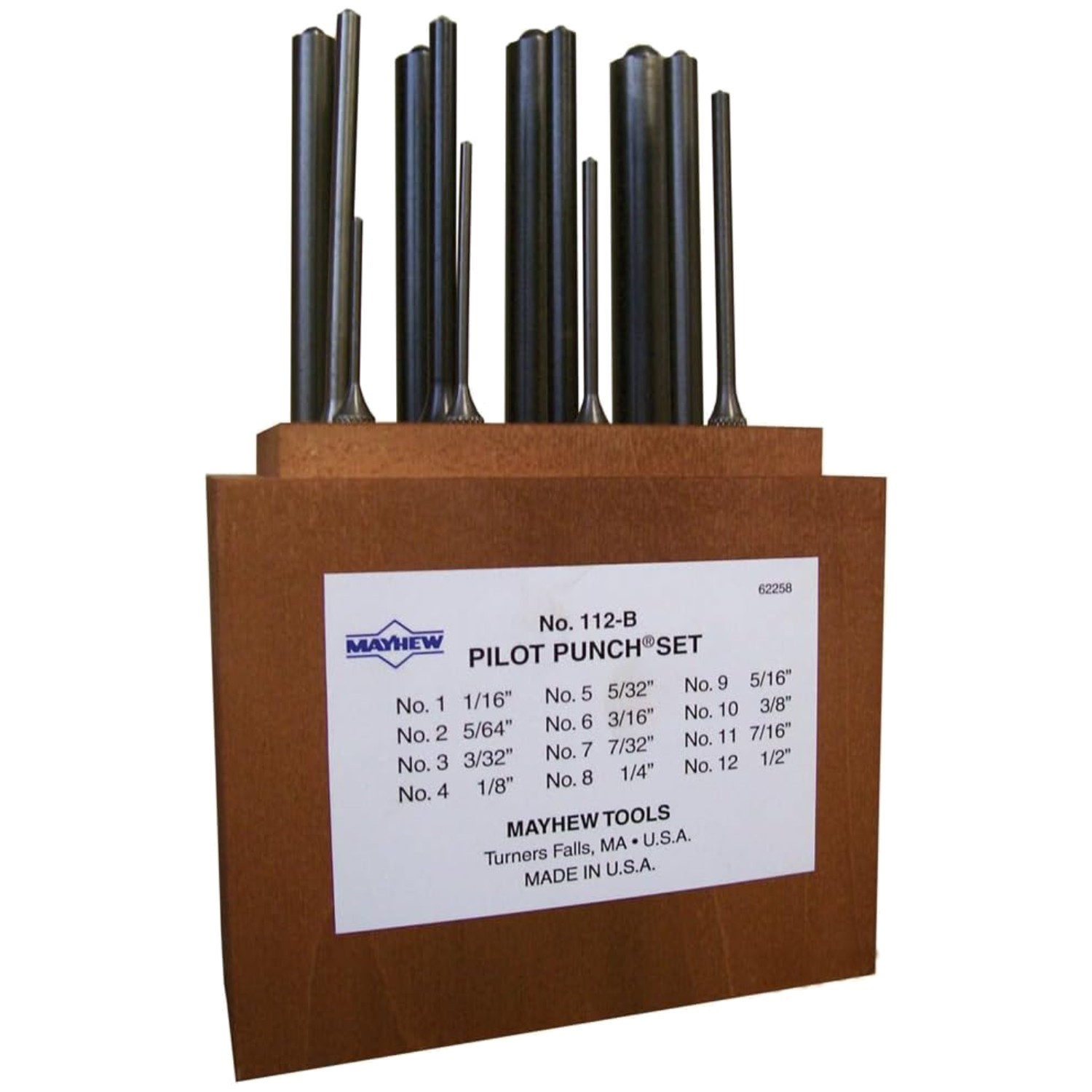 Black Oxide Finish 12-Piece Pilot Punch Set