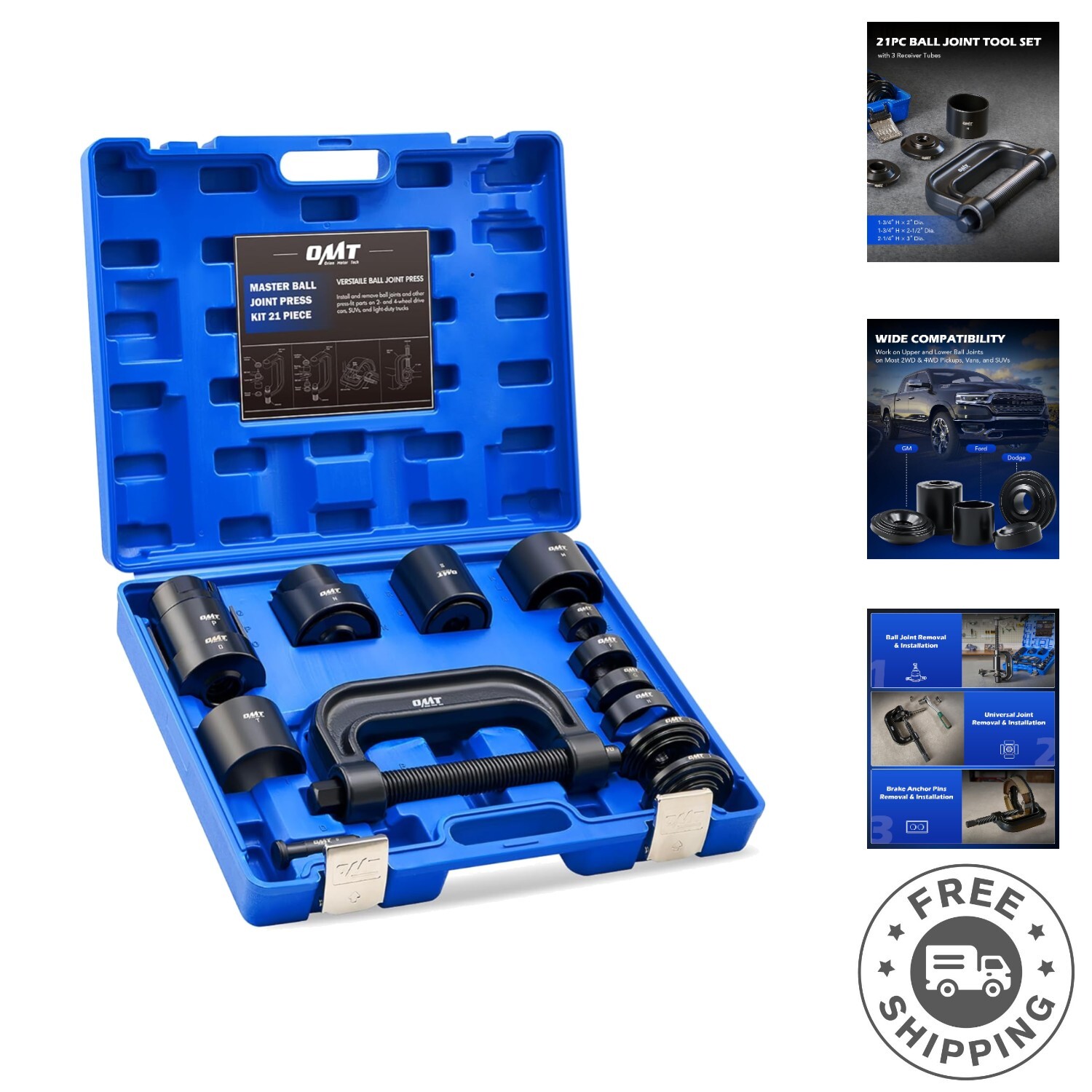 Automotive Ball Joint Removal Tool Set – 21 Pieces with Protective Case Included