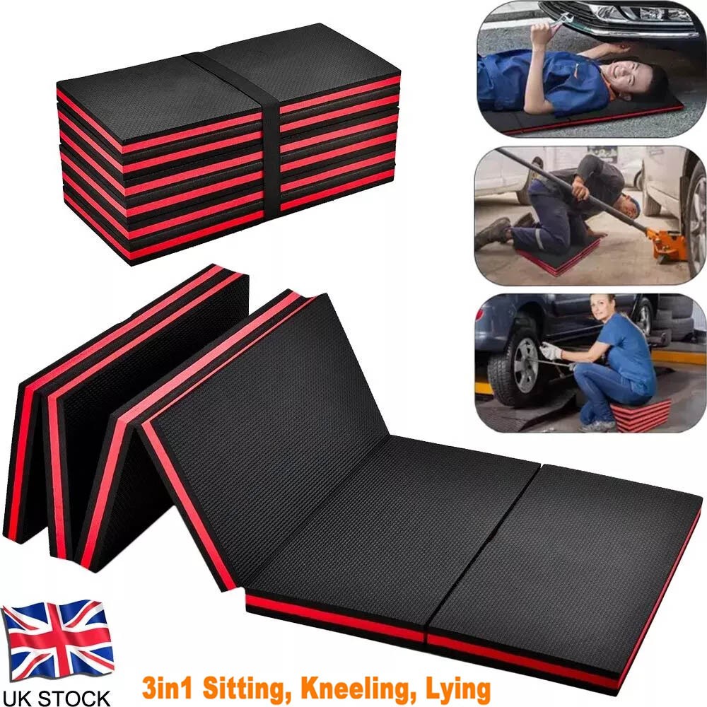 3in1 Folding Mechanics Foam Work Mat Sitting Kneeling Lying For Workshop Garage