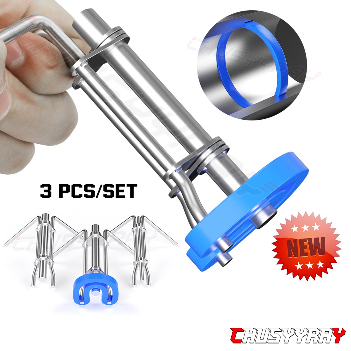 3X Hydraulic Cylinder Piston Rod Seal U-Ring Installation Tool Kit Universal US