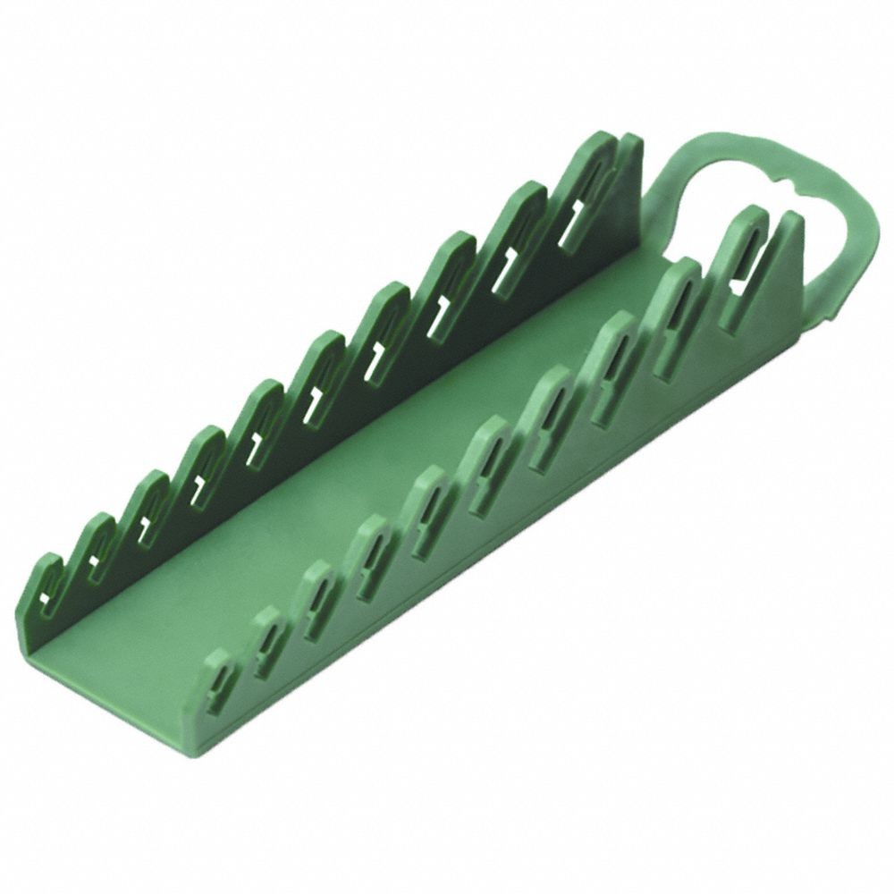 SK Tools Wrench Rack 15 Slot 7-2/5 Inch Width Green (1074)