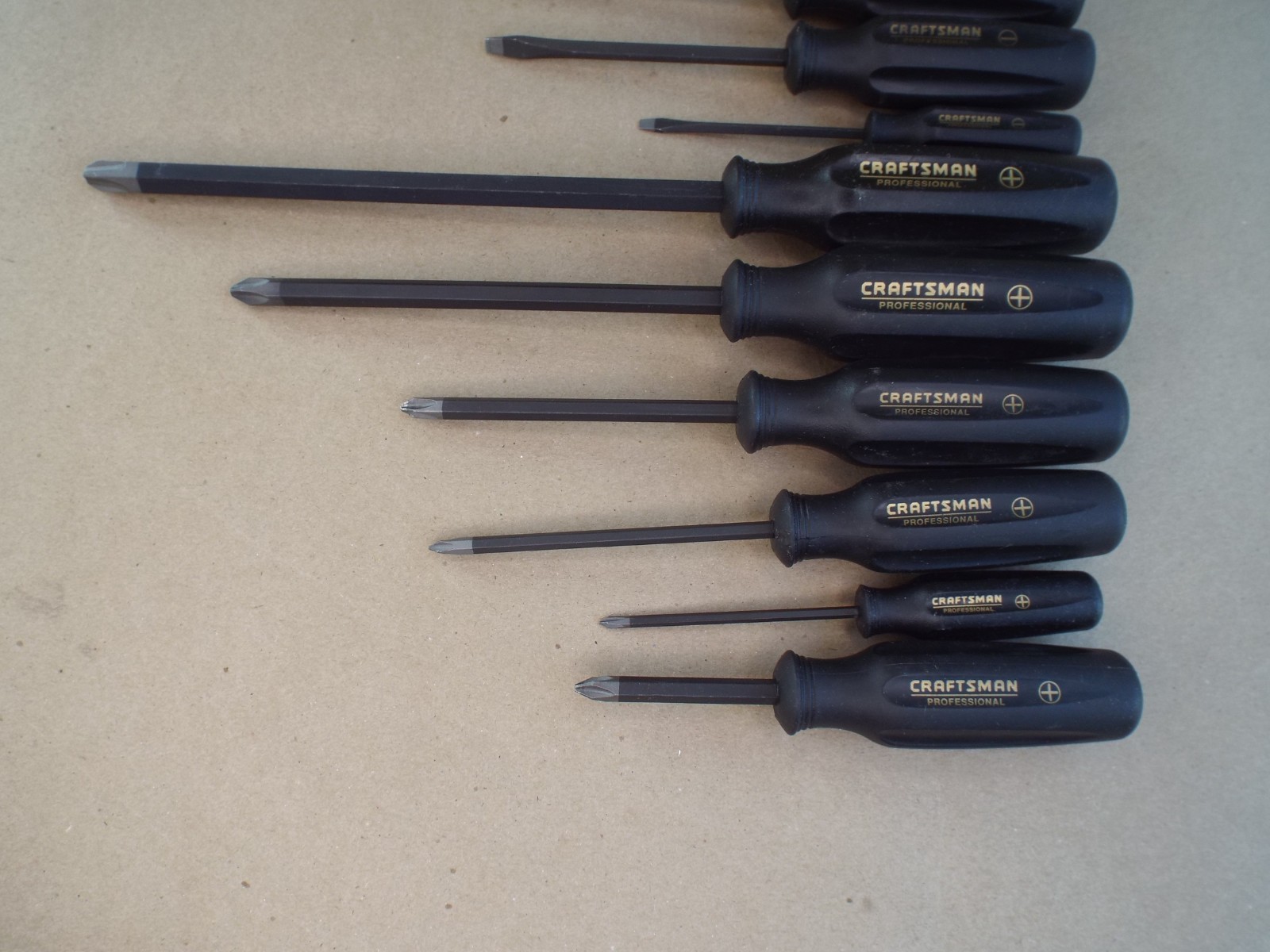 VTG Craftsman Professional Screwdriver Lot Black Handle USA Good Cond! (Read)