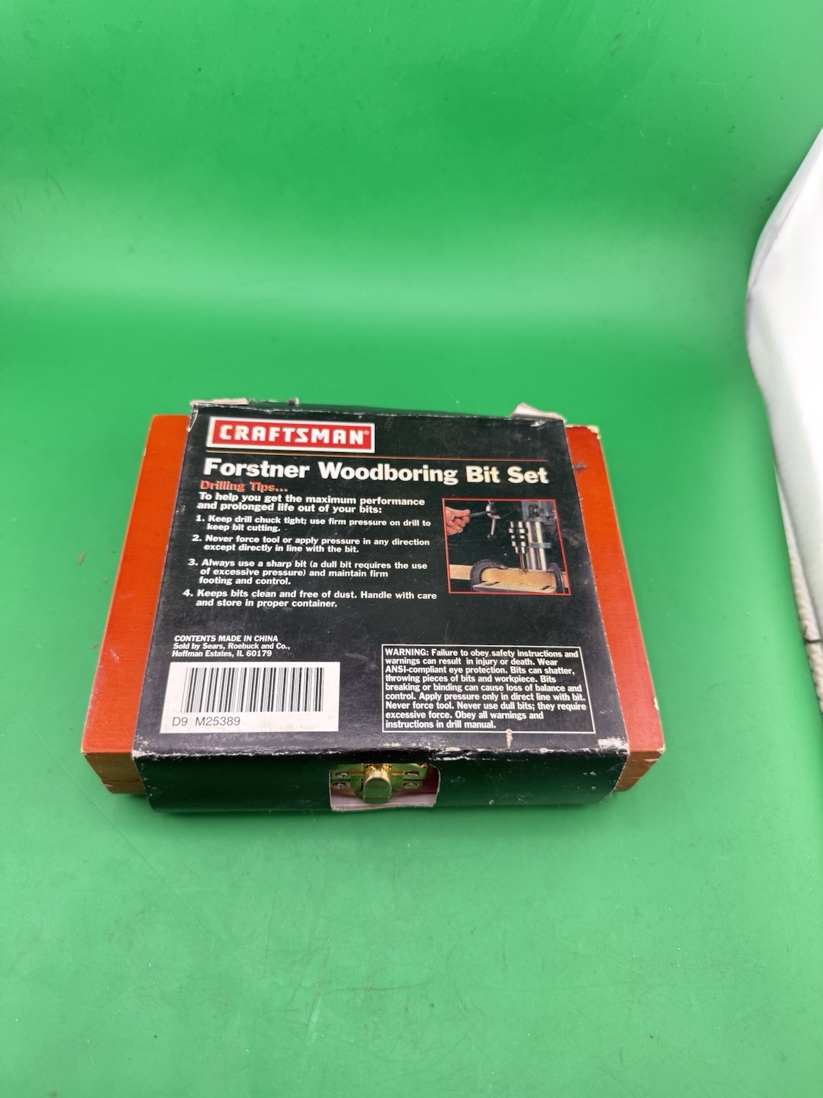 NOS CRAFTSMAN 7 Piece Forstner Woodboring Bit Set Wood Box 25389 925389 1/4”- 1”
