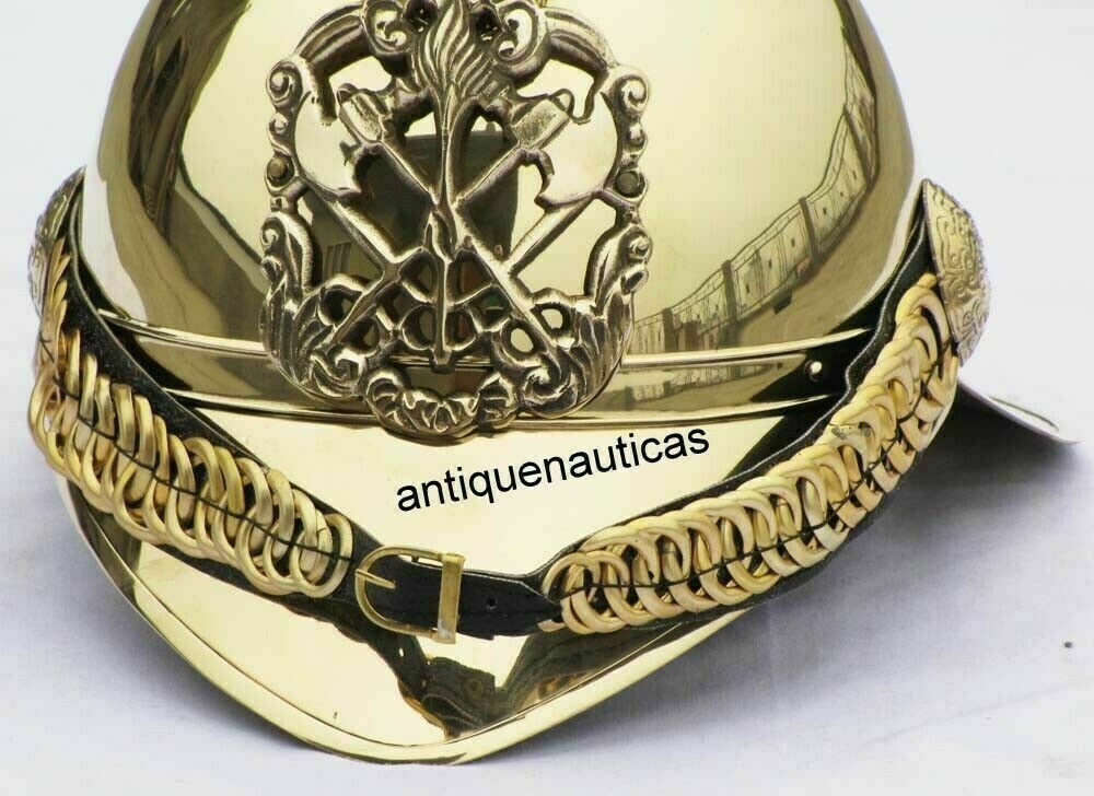 Nautical Brass Vintage Collectible Fire Fighter Chief Fireman Helmet Decorative