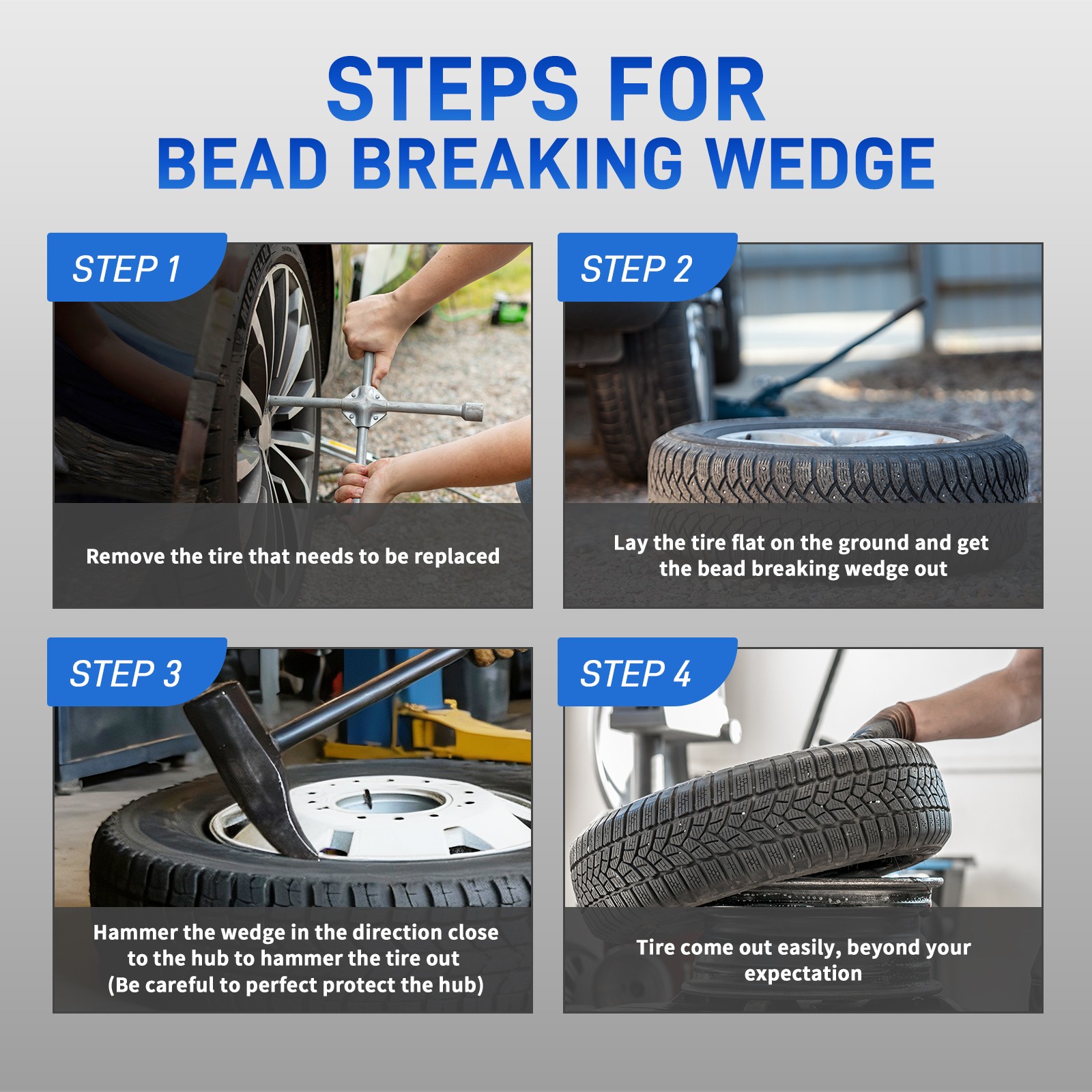 Tire Bead Breaker Wedge 32″ Handle Tire Hammer Bead Breaker Tool 35429 Tools