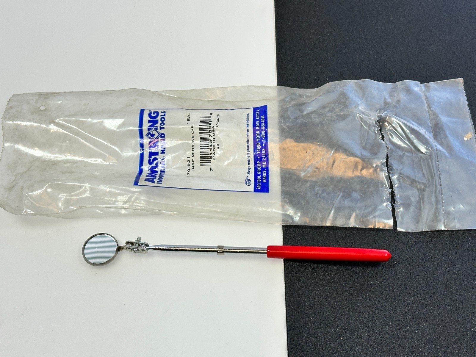 NOS Armstrong Tools 70-921 USA Telescoping Flex Inspection Mirror 7/8″ Sm. Round