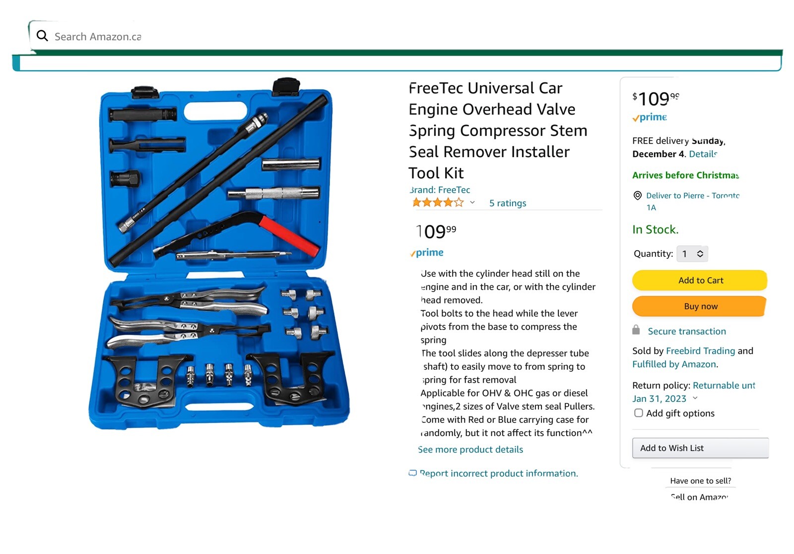 Cylinder Head Valve Spring Compressor Removal Stem Seal OHV/OHC Install Tool Kit