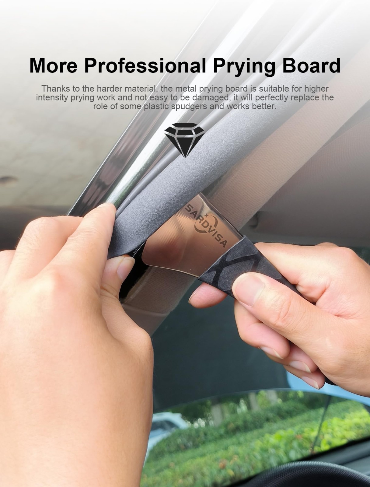 Stainless Steel Auto Trim Removal Tools 2-Pack | Pry Tools for Vehicle Trim, Pan